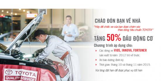 Toyota Việt Nam hỗ trợ 50% tiền dầu máy cho khách