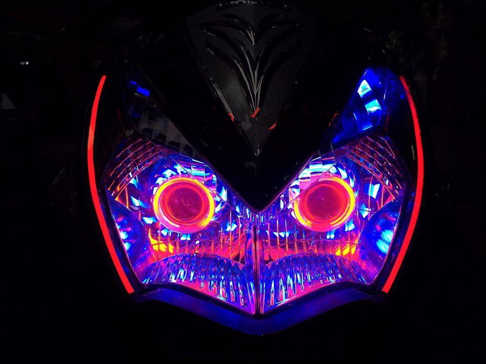 Air Blade đậm chất chơi với đèn pha gương cầu LED – mắt thiên thần_1