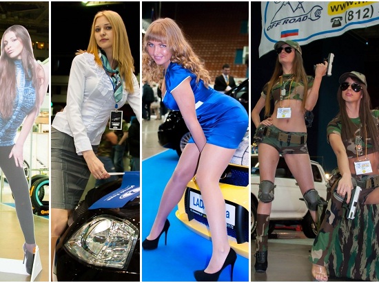 Chùm ảnh chân dài Nga ở triển lãm xe hơi St.Petersburg