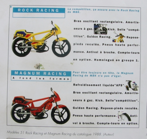 Xe đua MBK nguyên bản trên cataloge