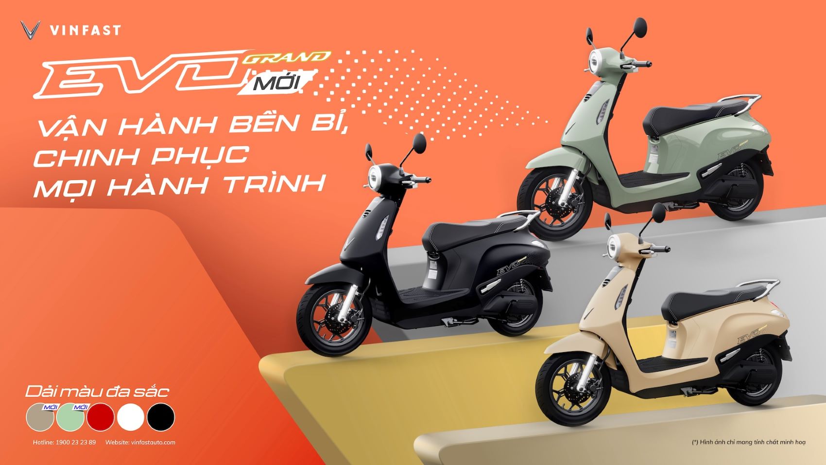 Xe máy điện Evo Grand của VinFast với hai pin tháo rời đi được 262 km/lần sạc
