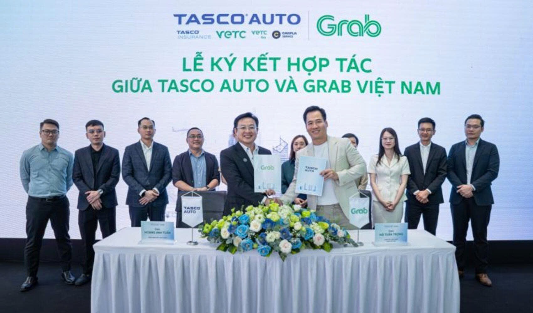 Tasco Auto và Grab Việt Nam ký kết hợp tác thúc đẩy chuyển đổi xanh và tăng cường hỗ trợ cho đối tác tài xế
