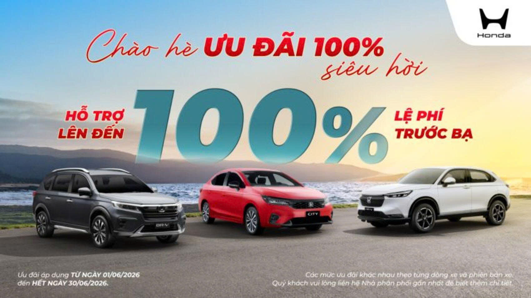 Honda Việt Nam tung ưu đãi lớn: Giảm lệ phí trước bạ cho loạt xe trong tháng 6/2026