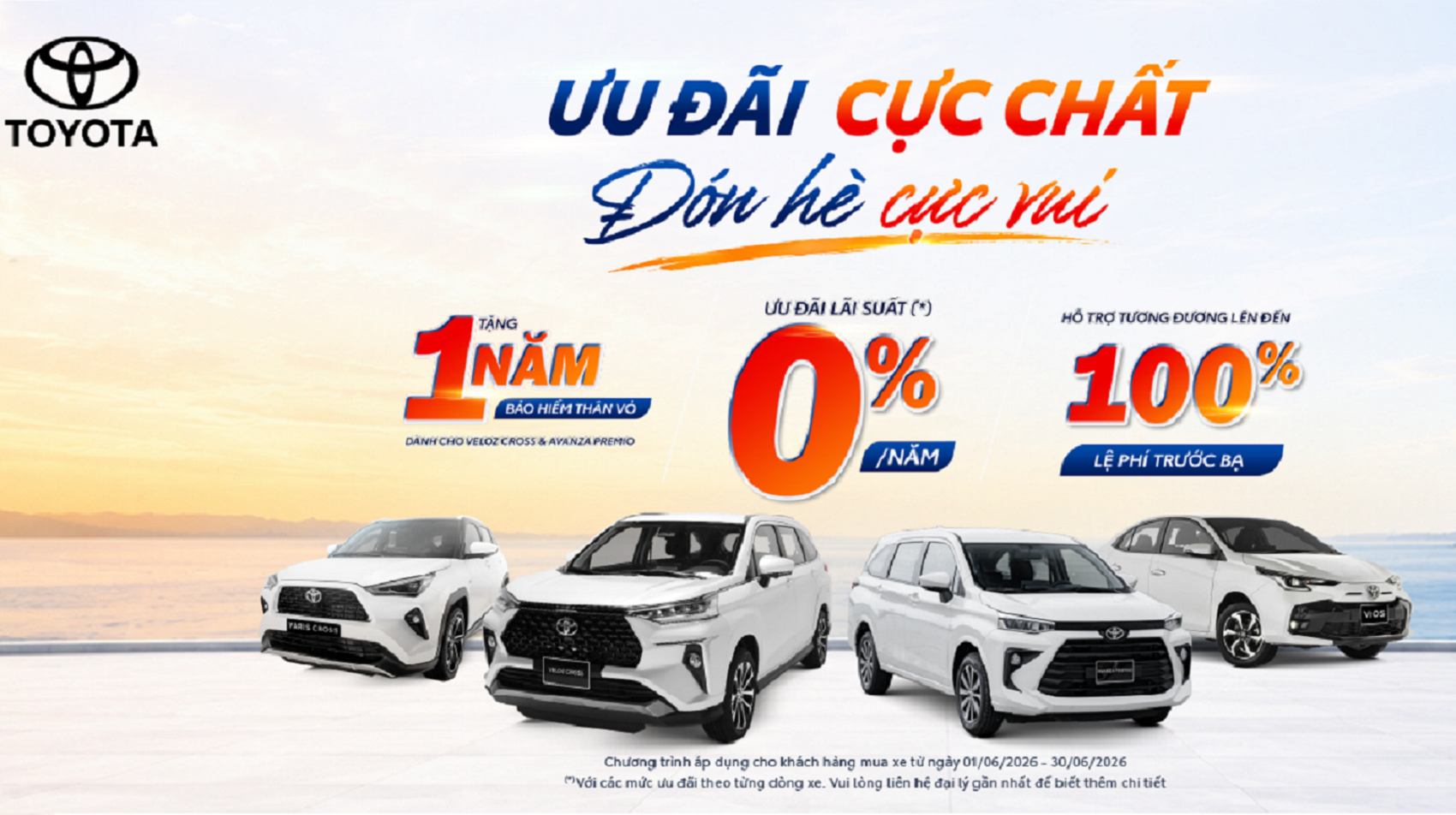 Mua xe Toyota được ưu đãi lên đến 75 triệu đồng trong tháng 6/2026