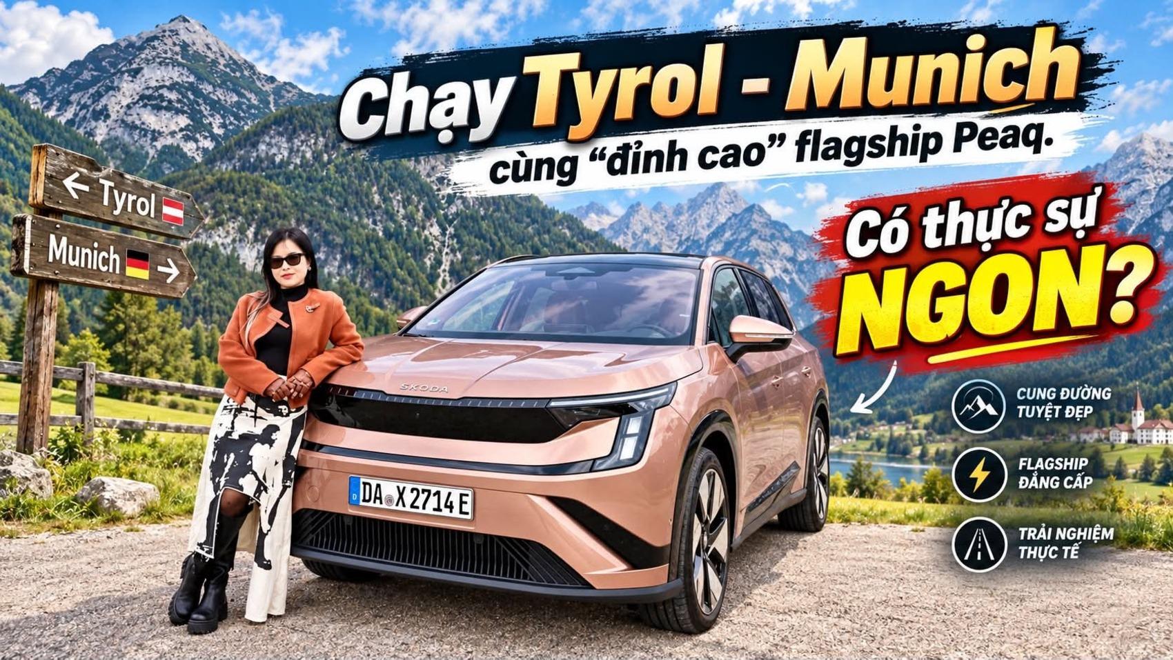 Lái Škoda Peaq 90x từ Tyrol về Munich: Một chiếc SUV điện gần 2,4 tấn có thể làm được gì?