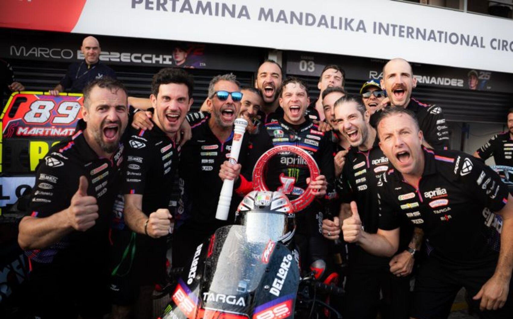 Aprilia Racing lập kỳ tích tại MotoGP Indonesia 2026, chiếm trọn 4 vị trí dẫn đầu