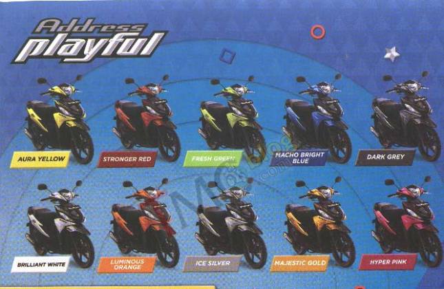 Suzuki Address Playful 2017 có tới 10 lựa chọn màu sắc